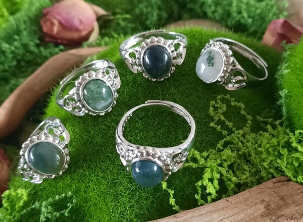 Bague Phoenix – cabochon de pierre naturelle au choix – Image 5