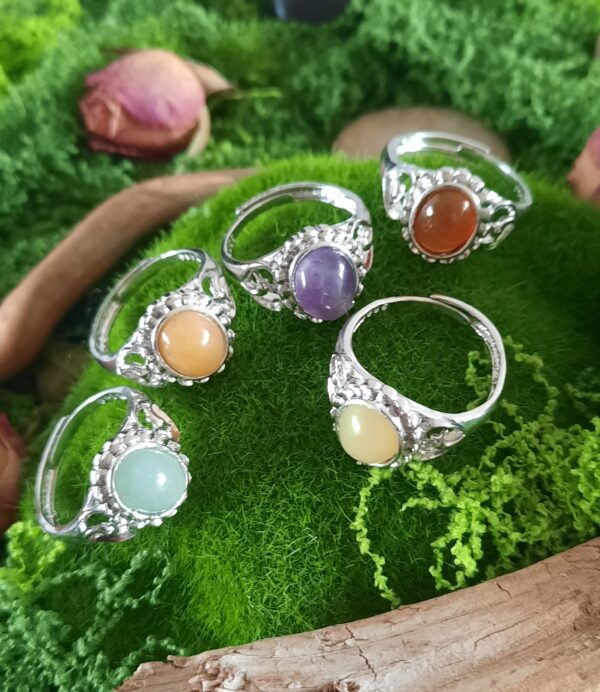 Bague Phoenix – cabochon de pierre naturelle au choix – Image 4