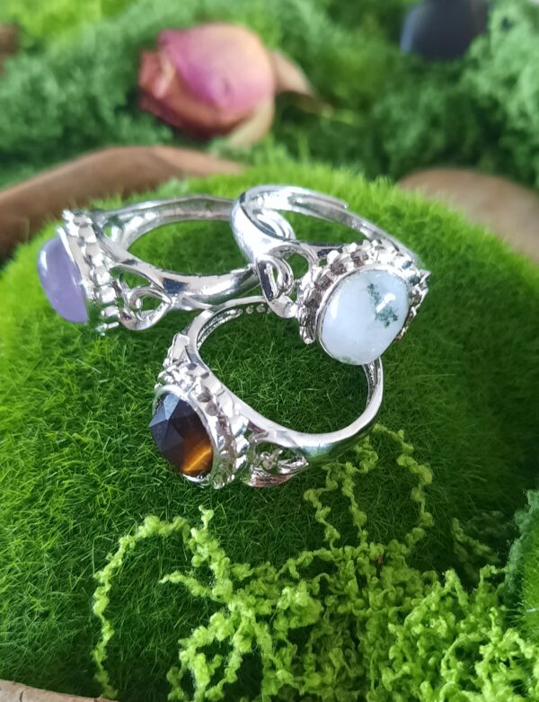 Bague Phoenix – cabochon de pierre naturelle au choix – Image 2