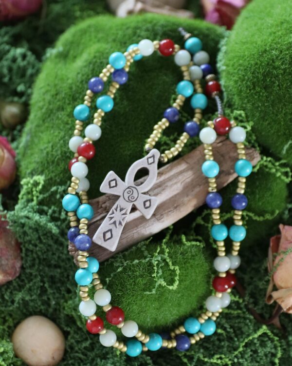 Collier mâlâ Croix de vie "Ankh" • Énergies ancestrales & équilibre – Image 2