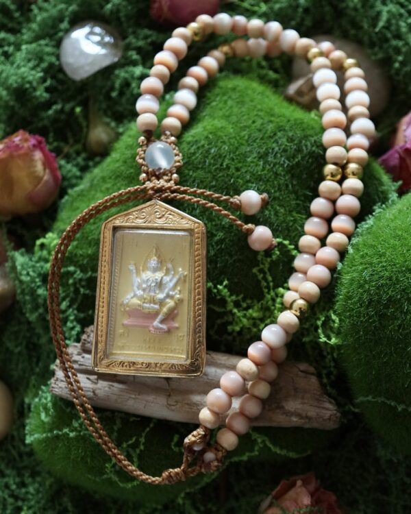 Collier Ganesh & Brahma • Sélénite lumière et purification – Image 3