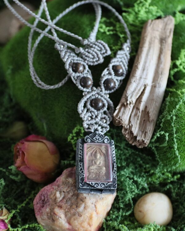 Collier Bouddha "Sibrons" - pierre sacrée & perles de bronzite – Image 2