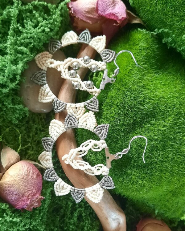 Créoles "Viking" micro-macramé – Image 2