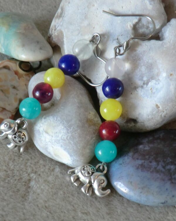 Boucles d'oreilles "Chang" couleur d'Inde – Image 2