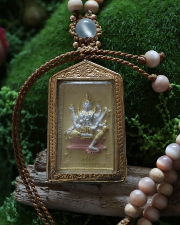 Collier Ganesh & Brahma • Sélénite lumière et purification – Image 4