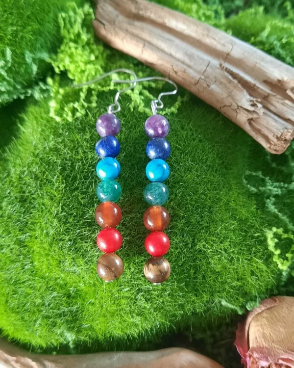 Boucles d'oreilles "Ced", 7 chakras.