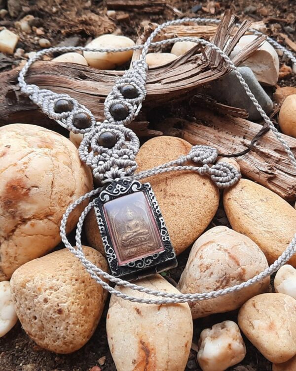 Collier Bouddha "Sibrons" - pierre sacrée & perles de bronzite – Image 3