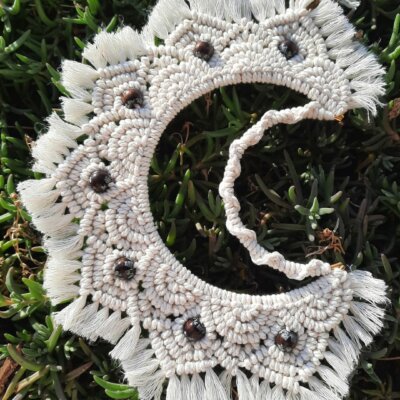 Suspension en macrame Mandala Lune