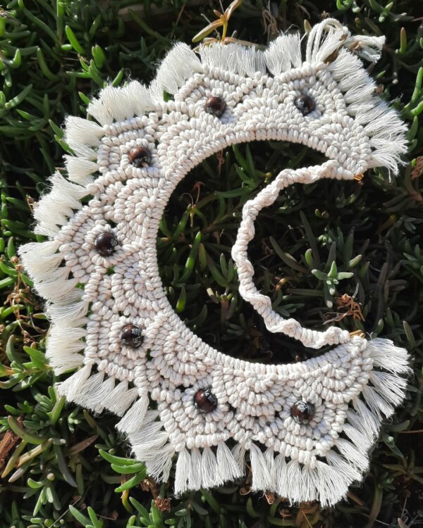 Suspension en macrame Mandala Lune