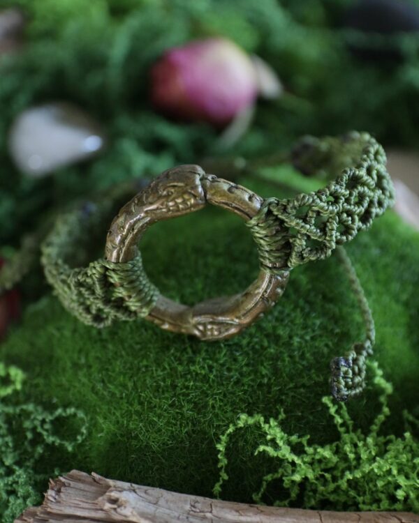 Bracelet tresse celtique & amulette Ouroboros "Sang Ourobos"