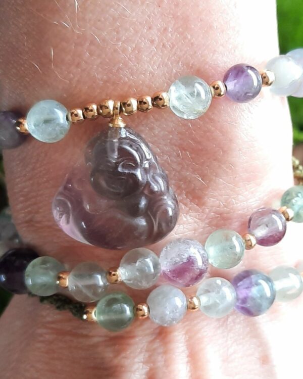 Collier mâlâ en fluorine • Happy Buddha & clarté d’esprit – Image 4