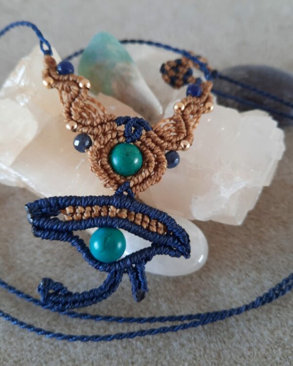 Collier Turquoise micro macrame