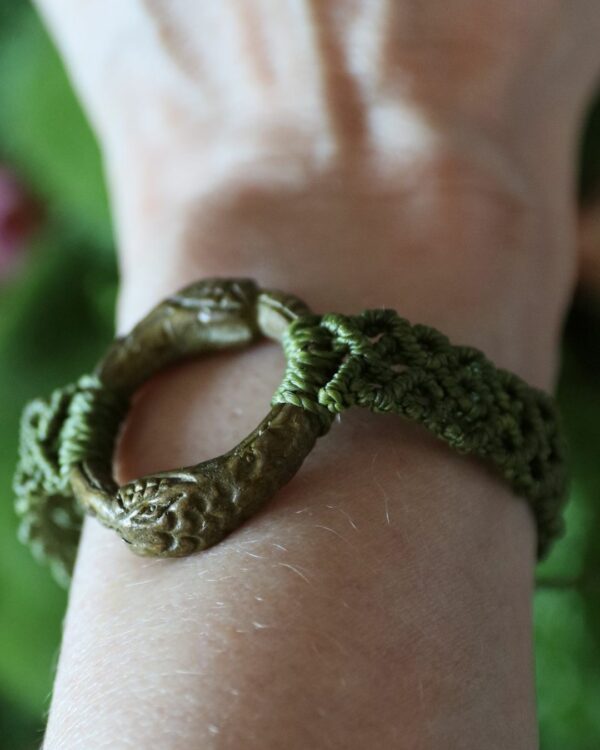Bracelet tresse celtique & amulette Ouroboros "Sang Ourobos" – Image 3