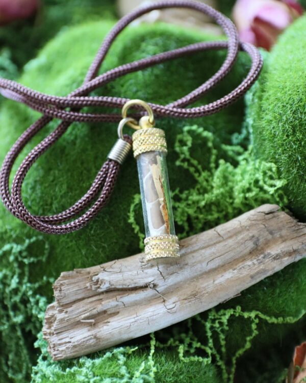 Amulette mue de serpent & feuille d’or • Transformation et renouveau – Image 3