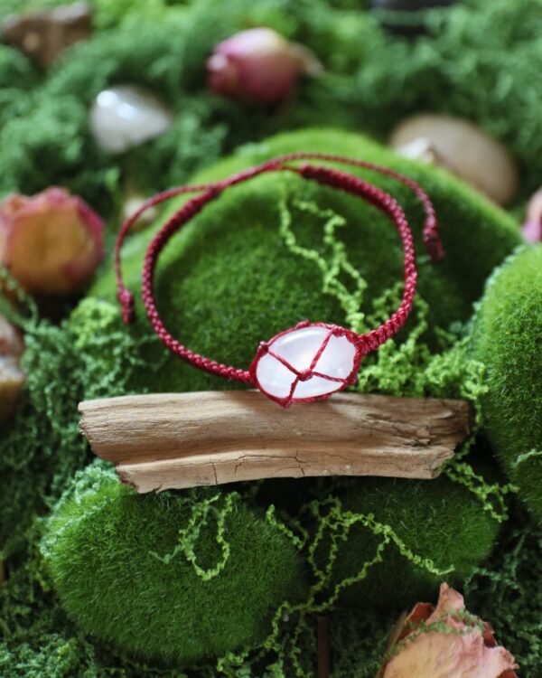 Bracelet filet en macramé et pierre roulée - "Hin" – Image 2