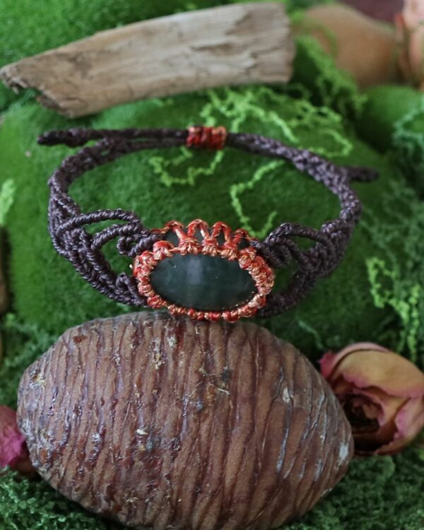 Bracelet en agate mousse "Li Khen"– Talisman des forêts enchantées – Image 4