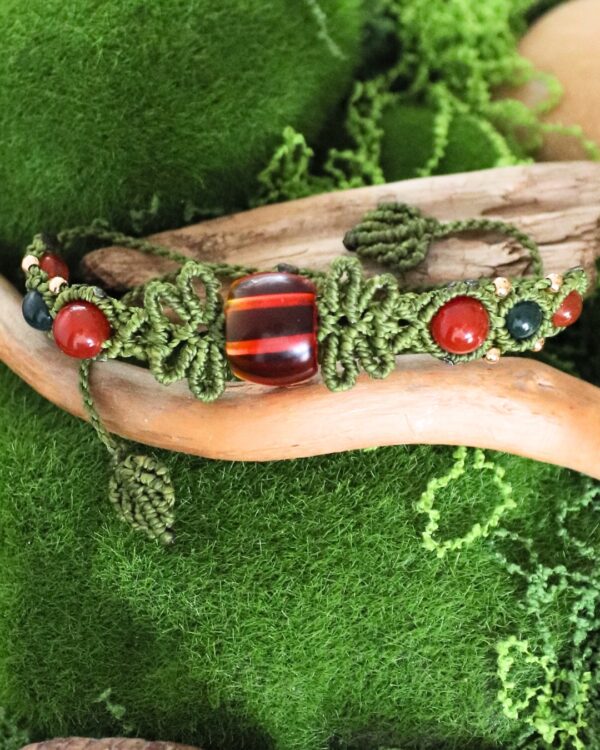 Bracelet cornaline et agate mousse "Kharneleyin" – Image 3