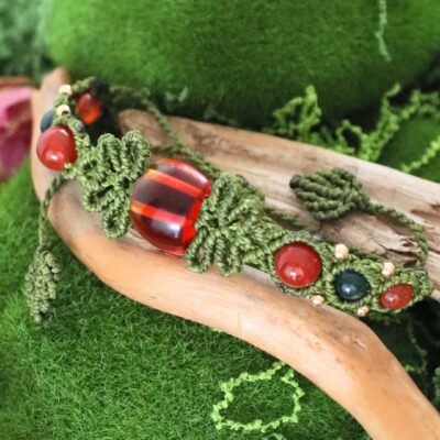 Bracelet cornaline et agate mousse "Kharneleyin"