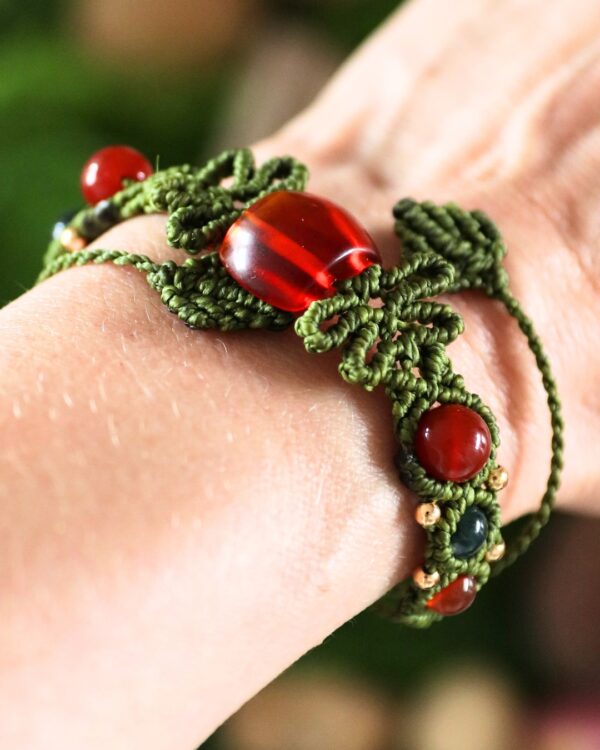 Bracelet cornaline et agate mousse "Kharneleyin"