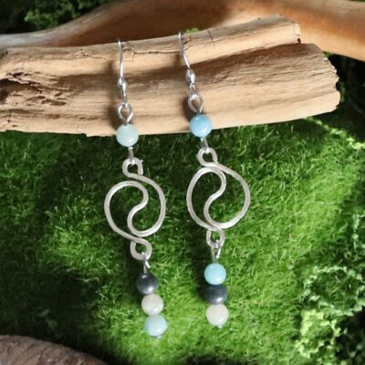 Boucles d’oreilles Yin-Yang en Trolleite "Hyn Hyang"